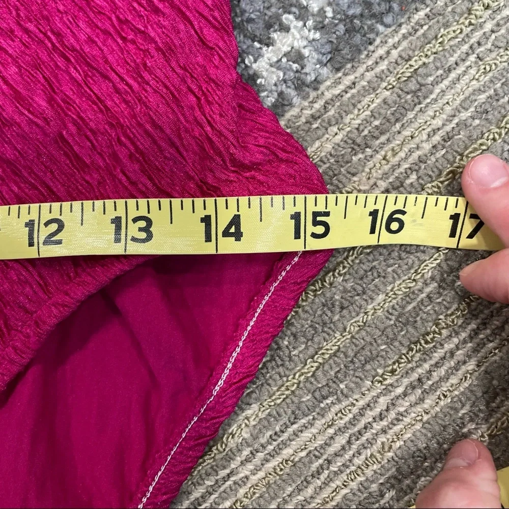 Vintage Y2K Magenta Textured Stretch One Piece Swimsuit Sz Large